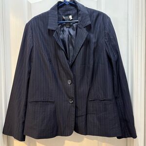 Lane Bryant Navy Pinstripe Blazer